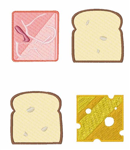 Ham Sandwich Machine Embroidery Design