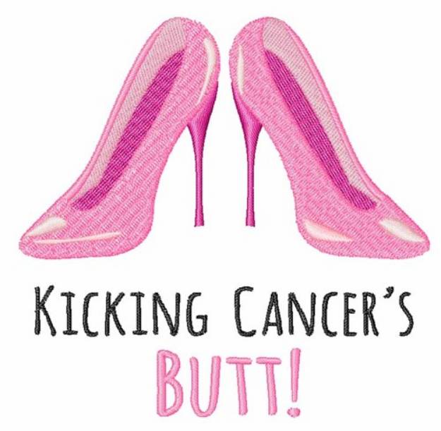 Picture of Kicking Cancer Machine Embroidery Design