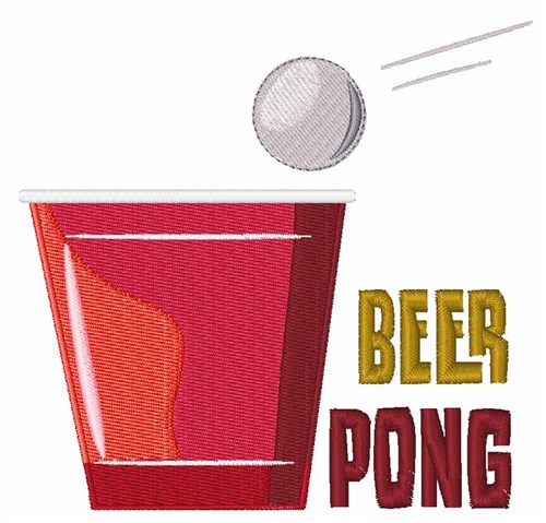 Beer Pong Machine Embroidery Design