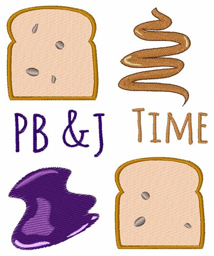 PB & J Time Machine Embroidery Design