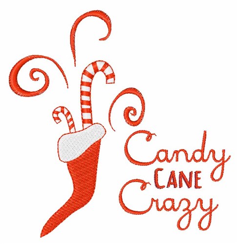 Candy Cane Crazy Machine Embroidery Design