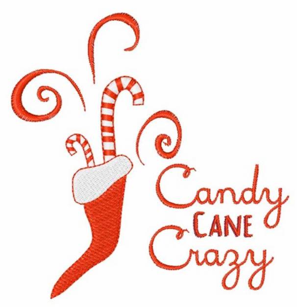 Picture of Candy Cane Crazy Machine Embroidery Design