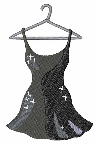 Black Dress Machine Embroidery Design