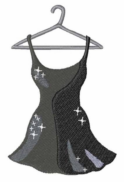 Picture of Black Dress Machine Embroidery Design