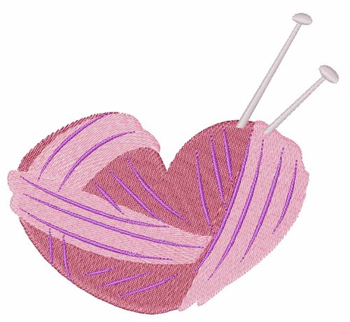 Knitting Heart Machine Embroidery Design