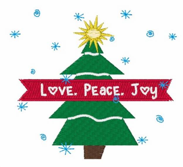 Picture of Love Peace Joy Machine Embroidery Design