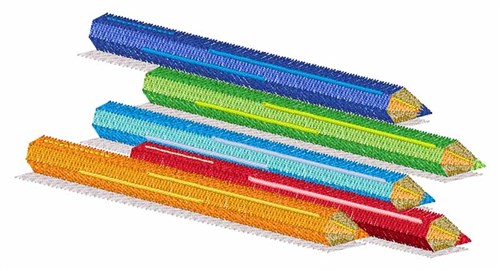 Colored Pencils Machine Embroidery Design