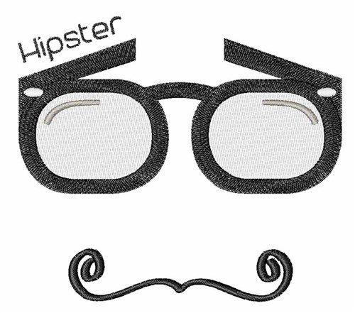 Hipster Glasses Machine Embroidery Design