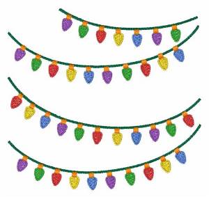 Picture of Holiday Lights Machine Embroidery Design
