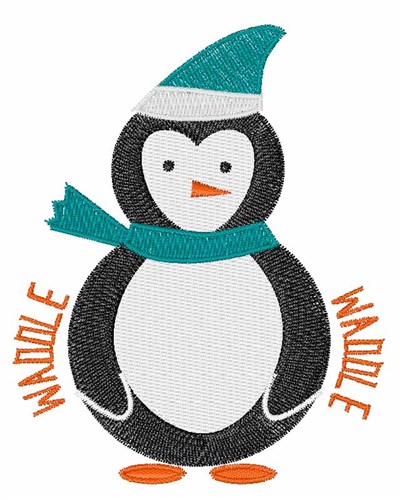 Penguin Waddle Machine Embroidery Design
