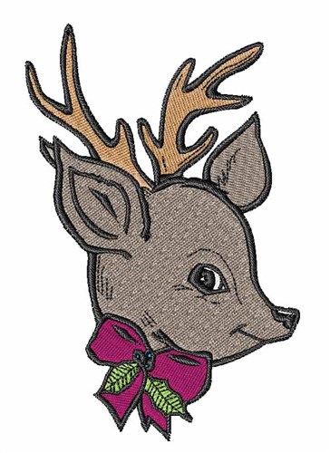 Reindeer Head Machine Embroidery Design