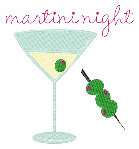 Martini Night Machine Embroidery Design