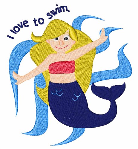 Love To Swim Machine Embroidery Design