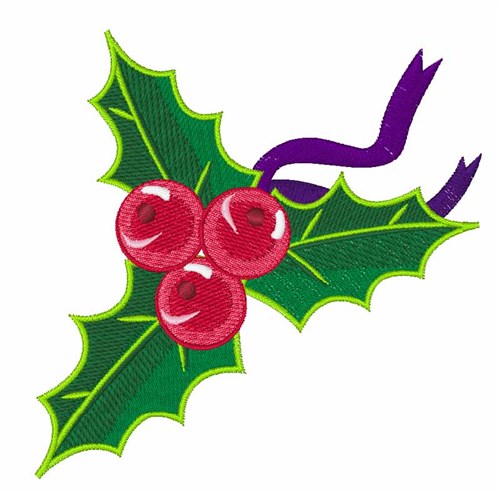 Xmas Holly Machine Embroidery Design
