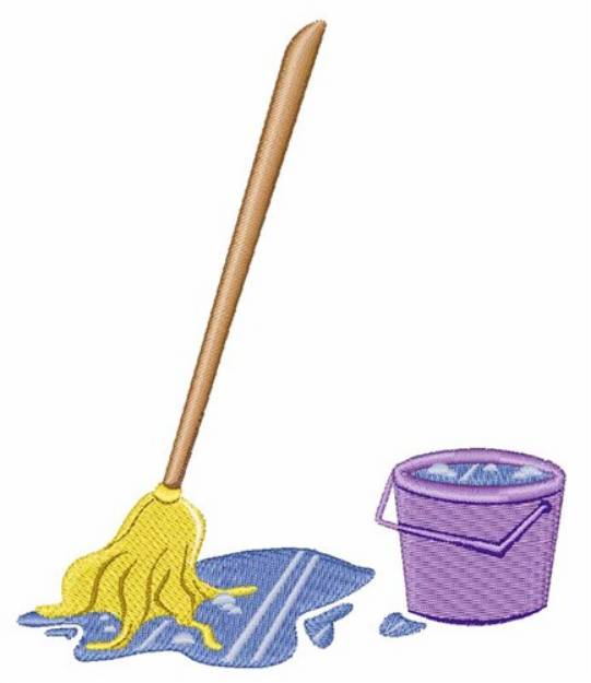 Picture of Mop & Bucket Machine Embroidery Design