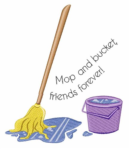 Mop And Bucket Machine Embroidery Design
