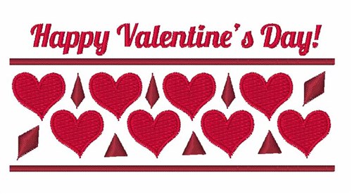 Happy Valentines Machine Embroidery Design