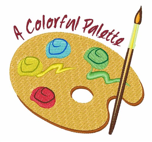 Colorful Palette Machine Embroidery Design