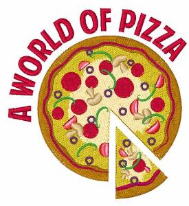 Picture of World Of Pizza Machine Embroidery Design