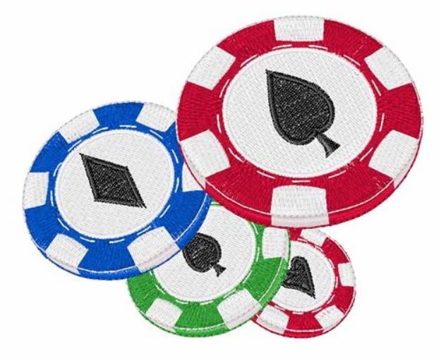 Picture of Poker Chips Machine Embroidery Design