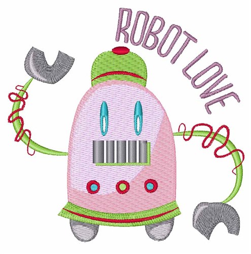 Robot Love Machine Embroidery Design