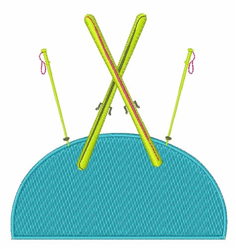 Ski Poles Machine Embroidery Design