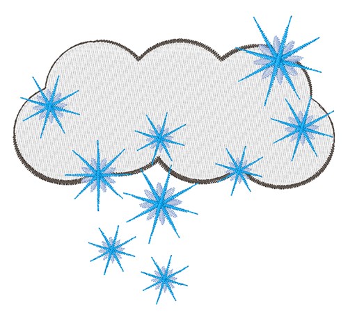 Snowy Cloud Machine Embroidery Design