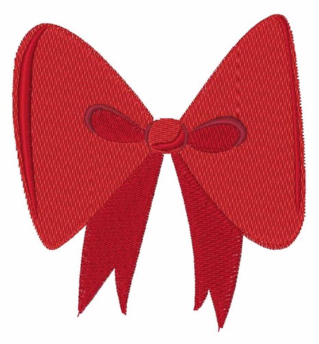 Red Bow Machine Embroidery Design