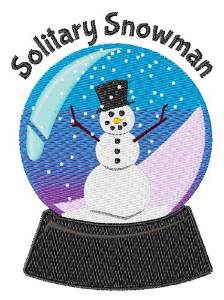 Picture of Solitary Snowman Machine Embroidery Design