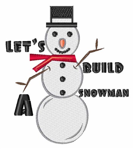 Build Snowman Machine Embroidery Design