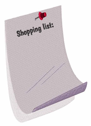 Shopping List Machine Embroidery Design