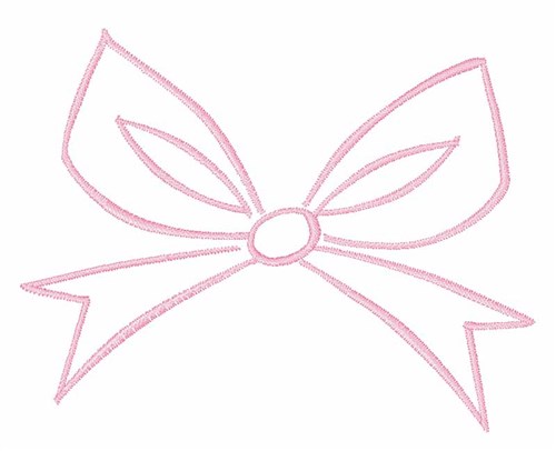Bow Outline Machine Embroidery Design
