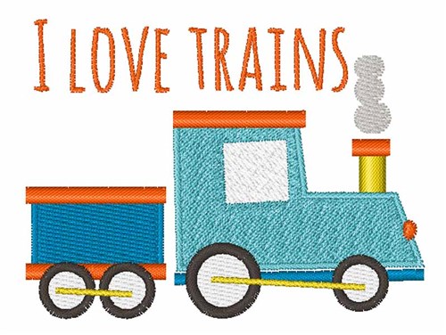 Love Trains Machine Embroidery Design