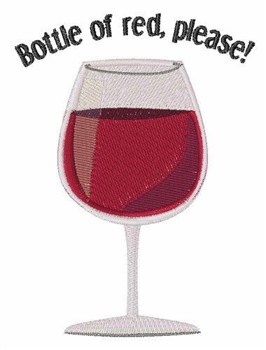 Bottle Of Red Machine Embroidery Design