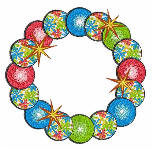 Ornament Wreath Machine Embroidery Design