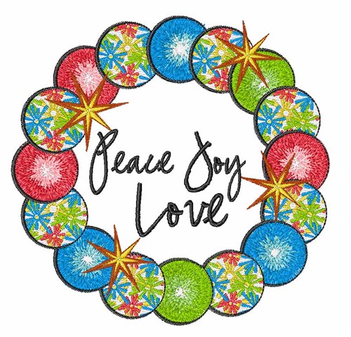 Peace Joy Love Machine Embroidery Design