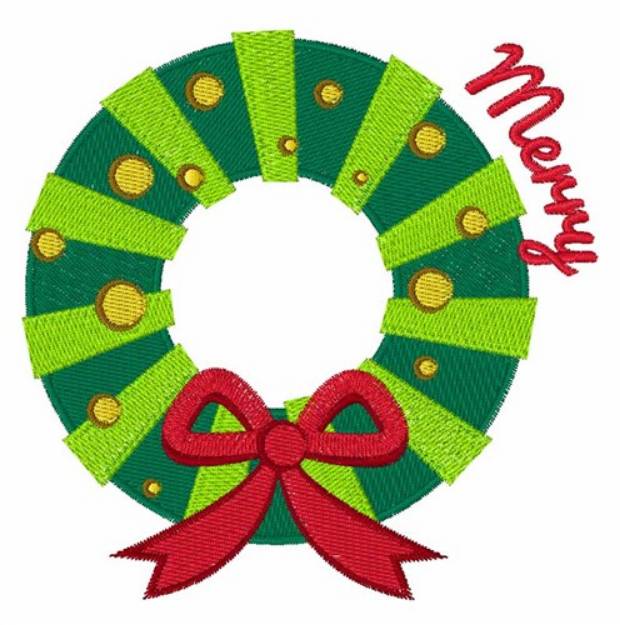 Picture of Merry Wreath Machine Embroidery Design