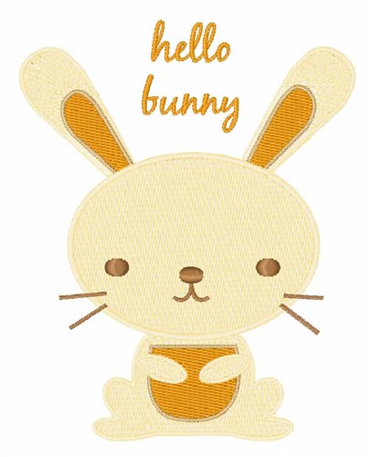 Hello Bunny Machine Embroidery Design