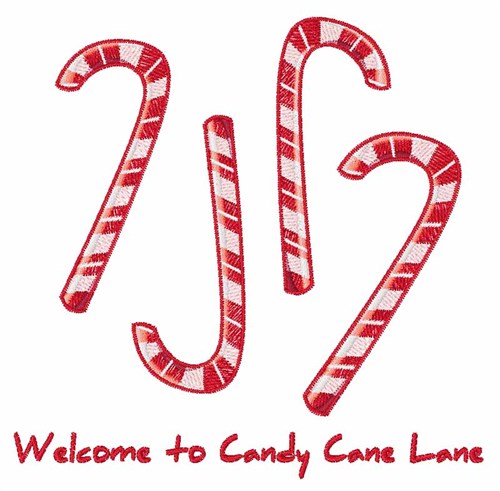 Candy Cane Lane Machine Embroidery Design