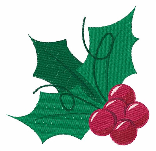 Holly Plant Machine Embroidery Design