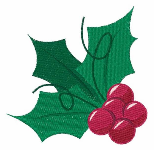 Picture of Holly Plant Machine Embroidery Design