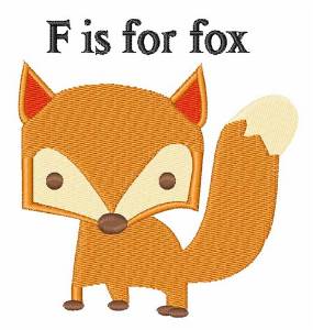 Picture of F Is For Fox Machine Embroidery Design