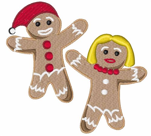 Gingerbread People Machine Embroidery Design