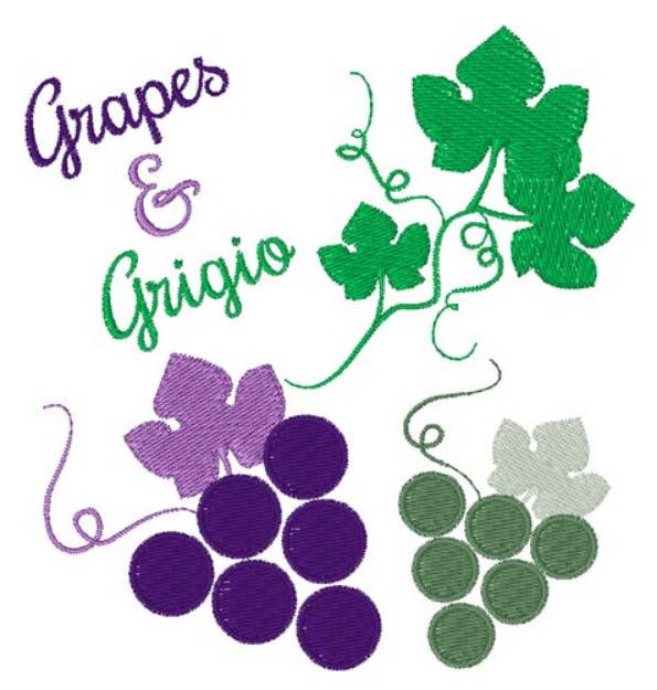 Picture of Grapes & Grigio Machine Embroidery Design
