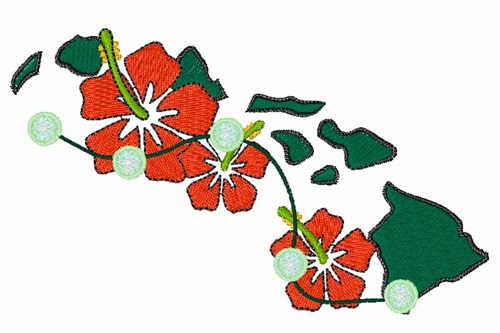 Hawaiian Flowers Machine Embroidery Design