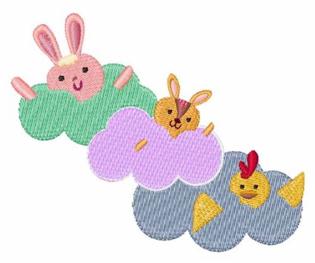 Picture of Animals In Clouds Machine Embroidery Design