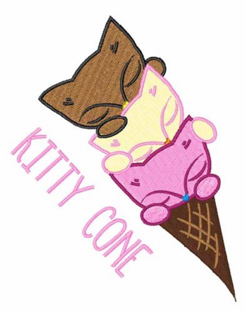 Picture of Kitty Cone Machine Embroidery Design