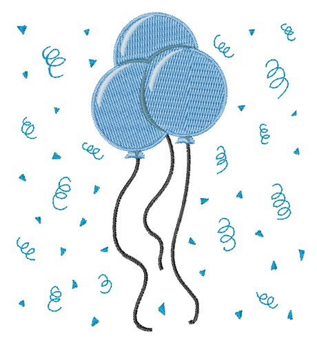 Baby Balloons Machine Embroidery Design