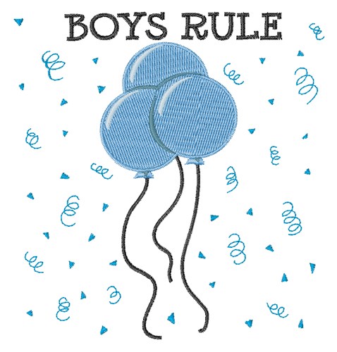 Boys Rule Machine Embroidery Design