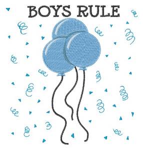 Picture of Boys Rule Machine Embroidery Design